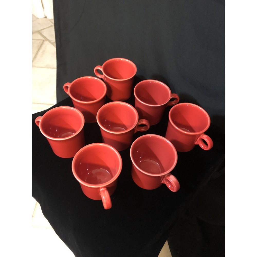 Fiesta Fiestaware 8Pc Red Tom and Jerry 8 Oz Mugs EXCELLENT - Picture 4 of 7